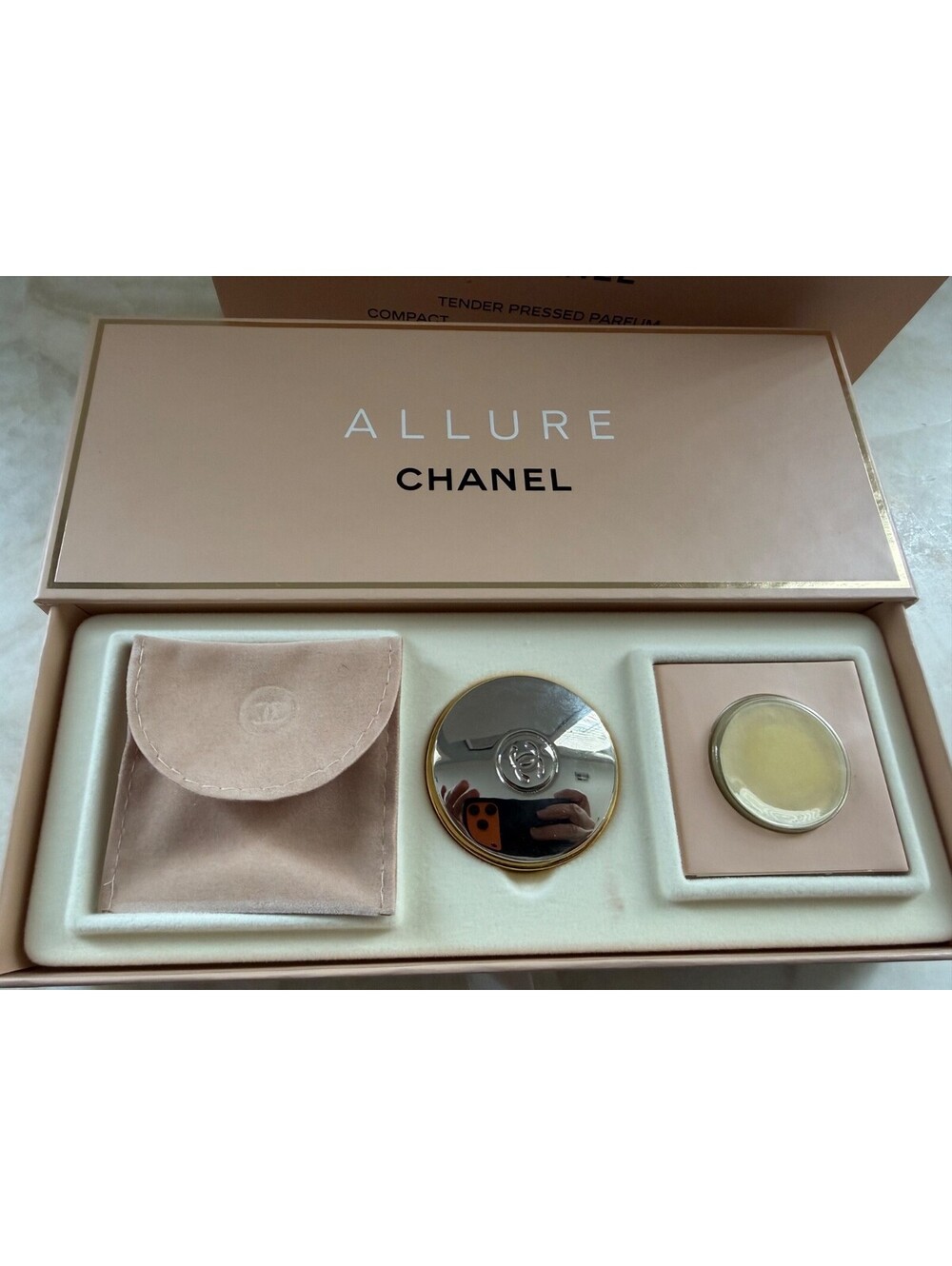 Vintage CHANEL ALLURE Tender Pressed Parfum Solid Compact Set + Refill - RARE